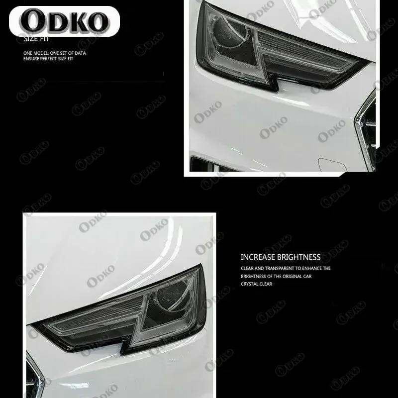 New Car LH+RH Smoke TPU Headlights Protective Precut Film Sticker Cover Trim Fit For Audi Q2 - Image 3