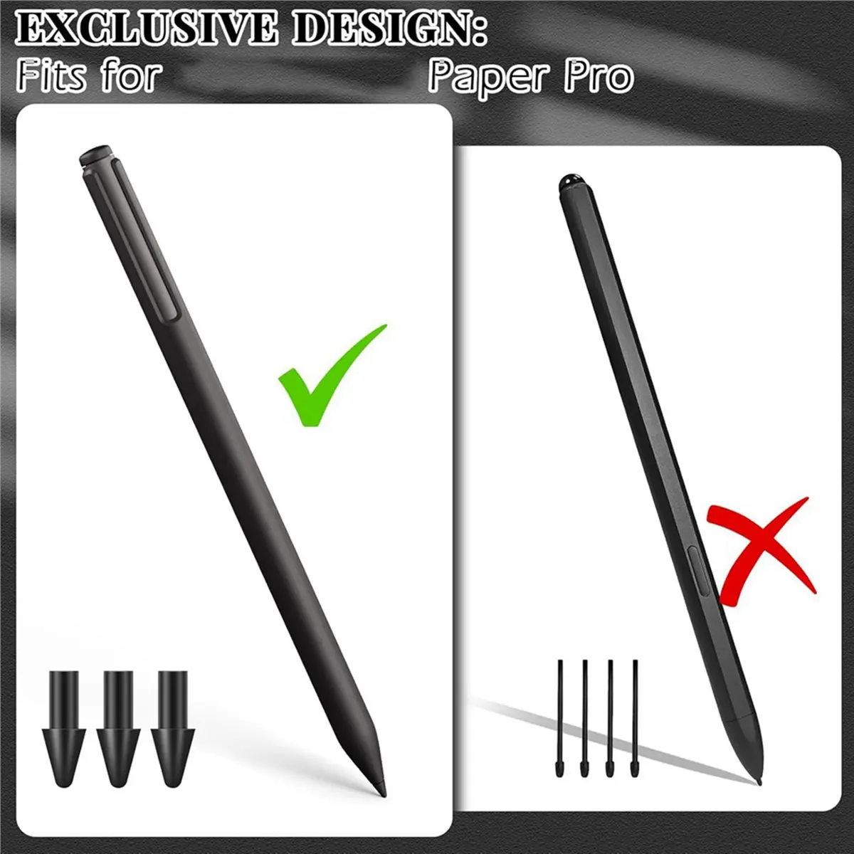 ABZJ 24-Pack Replacement Nibs for Remarkable Paper Pro Pen, Durable-Carbon-Filled Tips for Precise Writing & Sketching