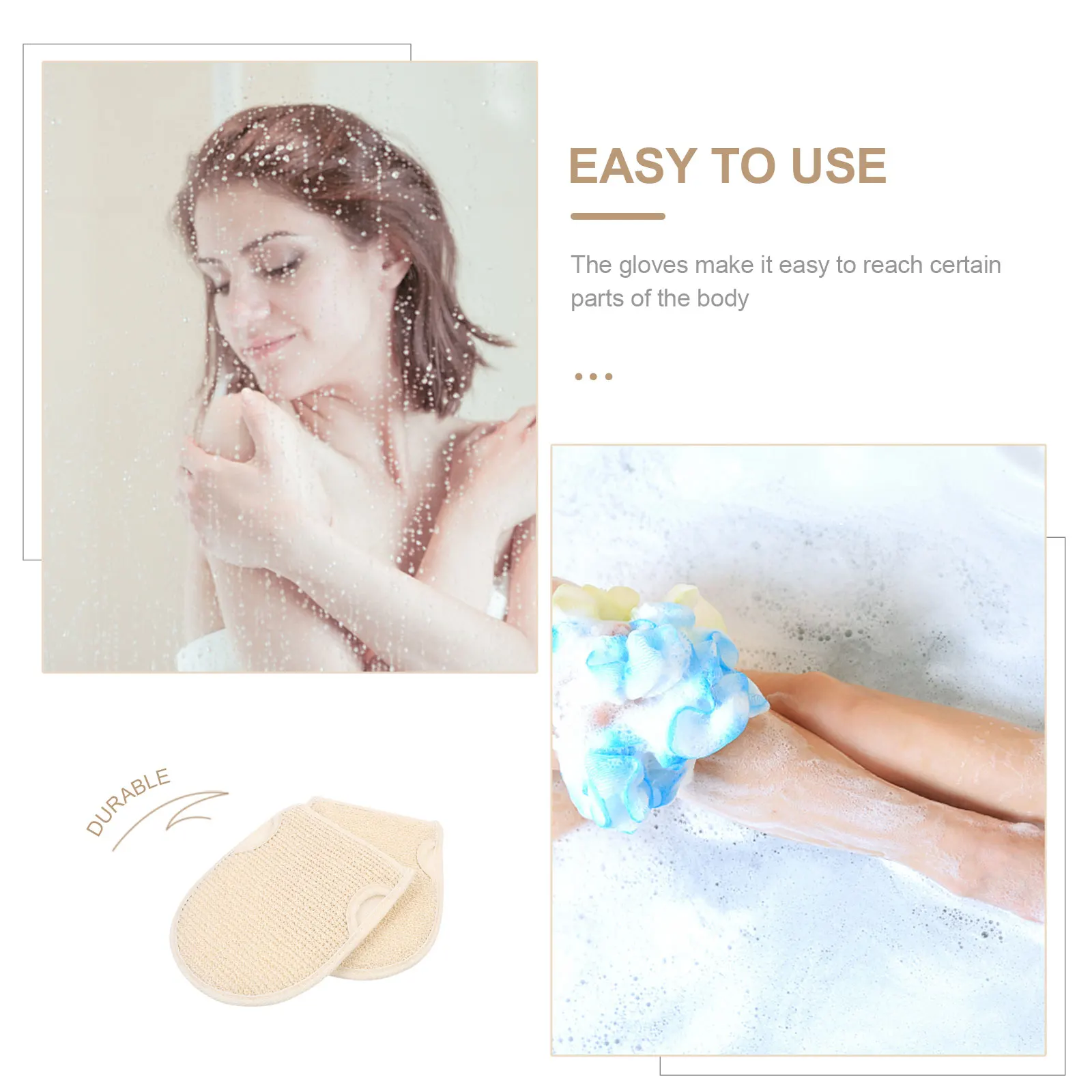 

2pcs Exfoliating Bath Gloves Body Scrubber Double-Side Shower Gloves Deep Cleaning Durable High Efficiency Bathing Mitts Gift