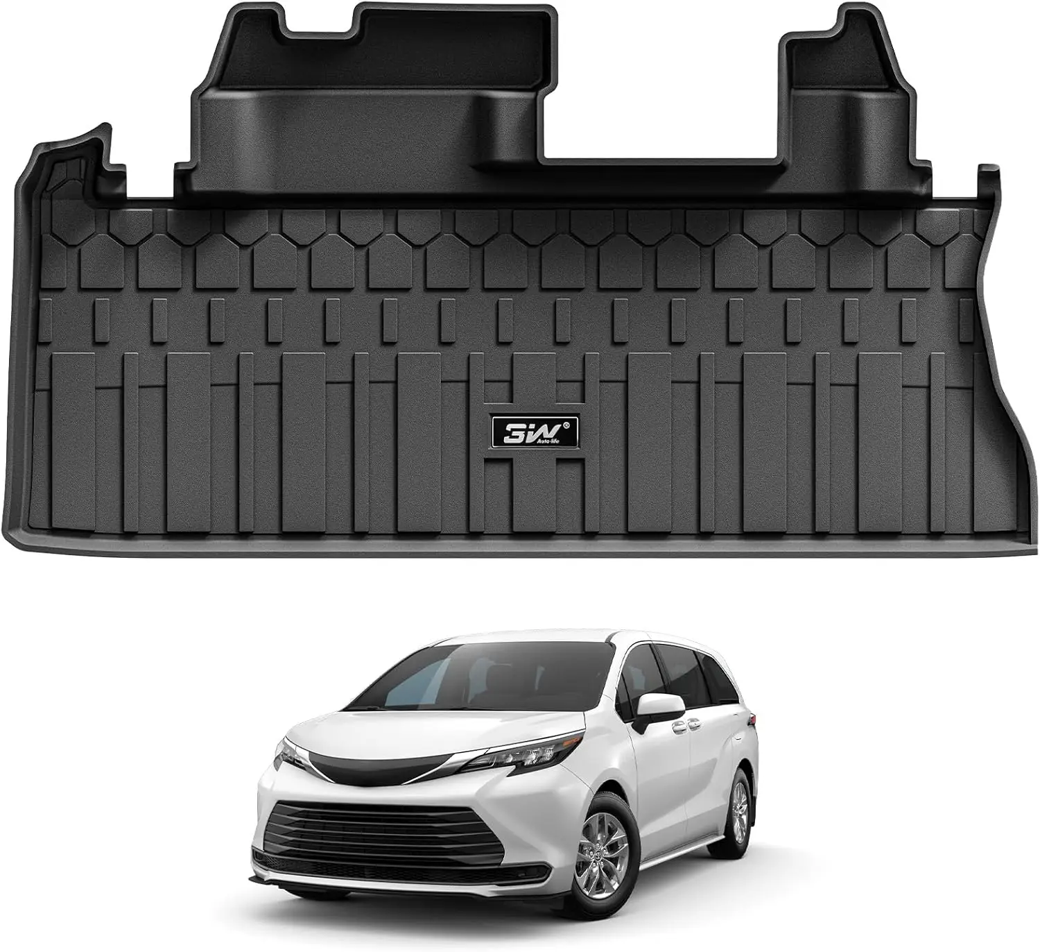 

Коврик в багажник из TPE 3W на заказ для Toyota Sienna 2021-2026, сверхпрочный грузовой вкладыш, совместимый со запасным колесом