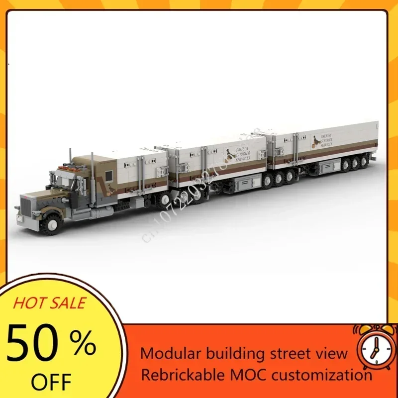 

1998PCS High-Tech Mechanical MOC Peterbilt 379Truck Offroad Truck Electric Engineering Vehicle Model Kits Building Blocks Toys