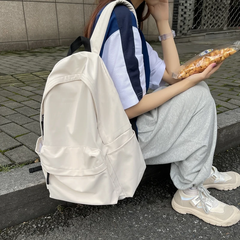 

Simple high school junior high school students backpack, new Korean version ins style schoolbag