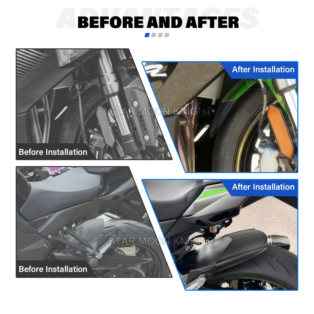 Ninja1000SX Rear Fender Extender For Kawasaki Ninja 1000SX 2020-2024 Ninja 1100SX 2025- Motorcycle Front Mudguard Splash Guard