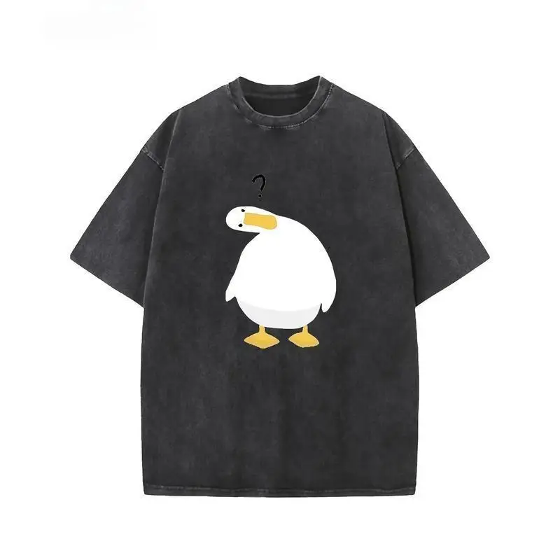 

"Funny Confused Duck T-Shirt for Men & Women | Cute Animal Graphic Tee | Vintage Washed Humor Gift | Aesthetic Top"