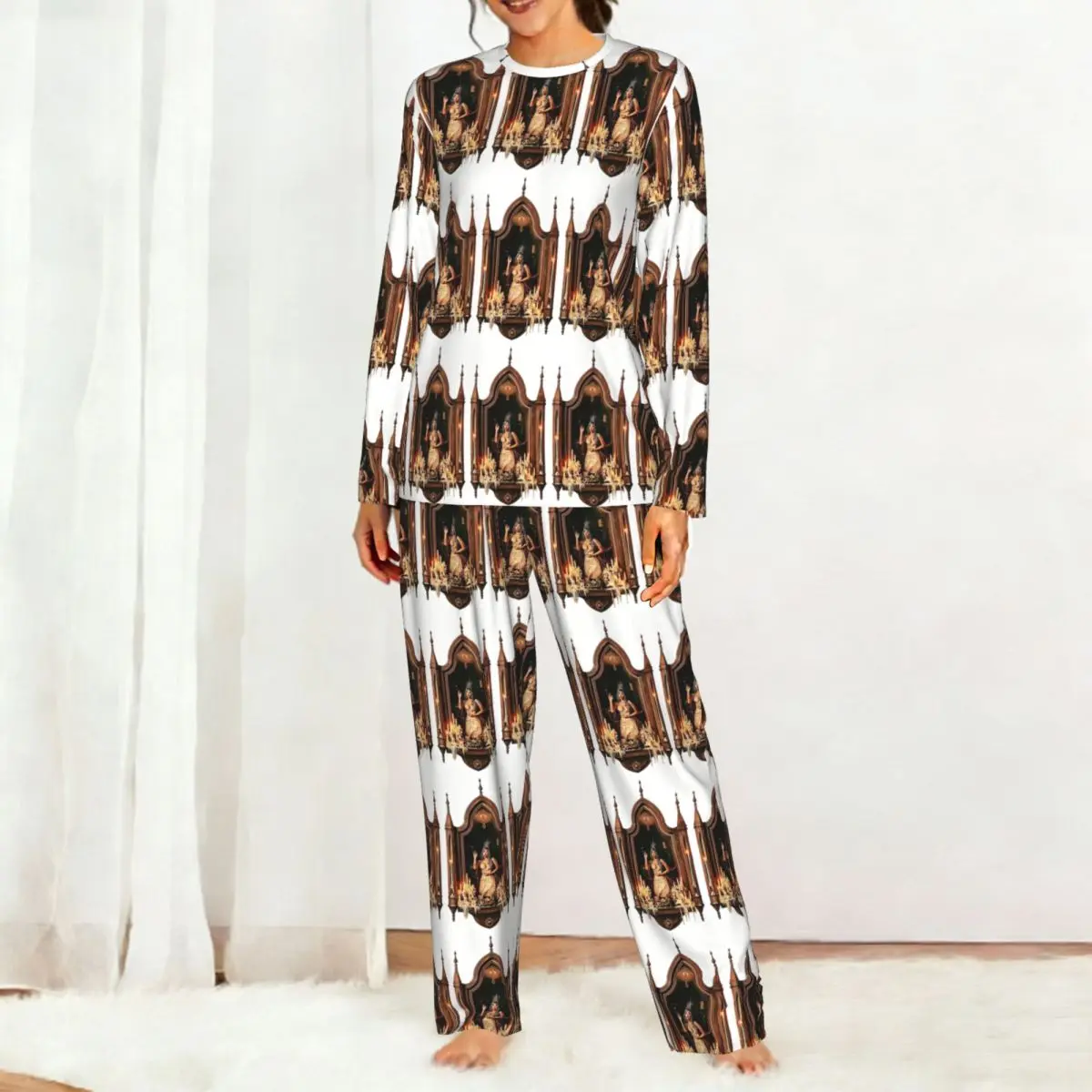 Album Heads Melanie Martinez Round Neck Long Sleeves Nightdress for Sleeping Sleepshirts Women Loose Pajama Set Long Pants 4