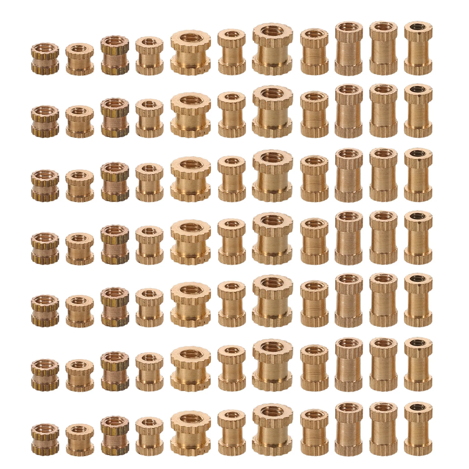 200Pcs Brass Heat Set Insert Nuts M2-M3 Threaded Inserts Knurled Hex Through Blind Straight Hole Injection Molding