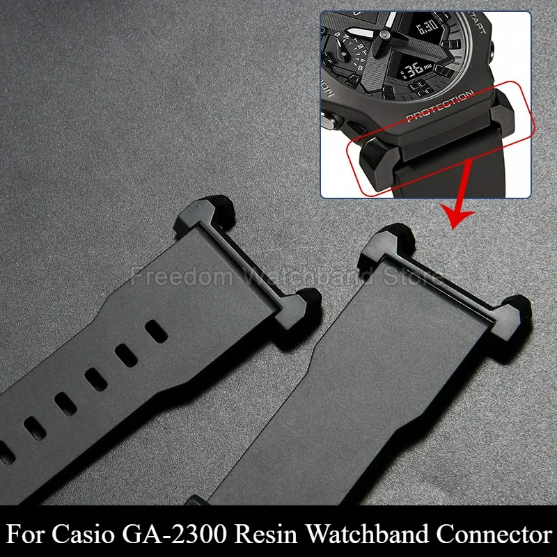 24mm Lug Conversion Watchband Adapter Tough Resin Accessories for Casio G-SHOCK GA2300 Scratch Proof Gray Black White Connector