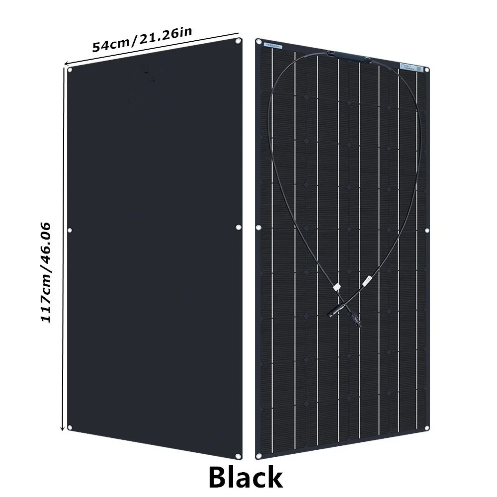 1-2x12 0W zestaw paneli słonecznych 12V 24V ładowanie baterii ogniwo monokrystaliczne elastyczne panele fotowoltaiczne System energii słonecznej do