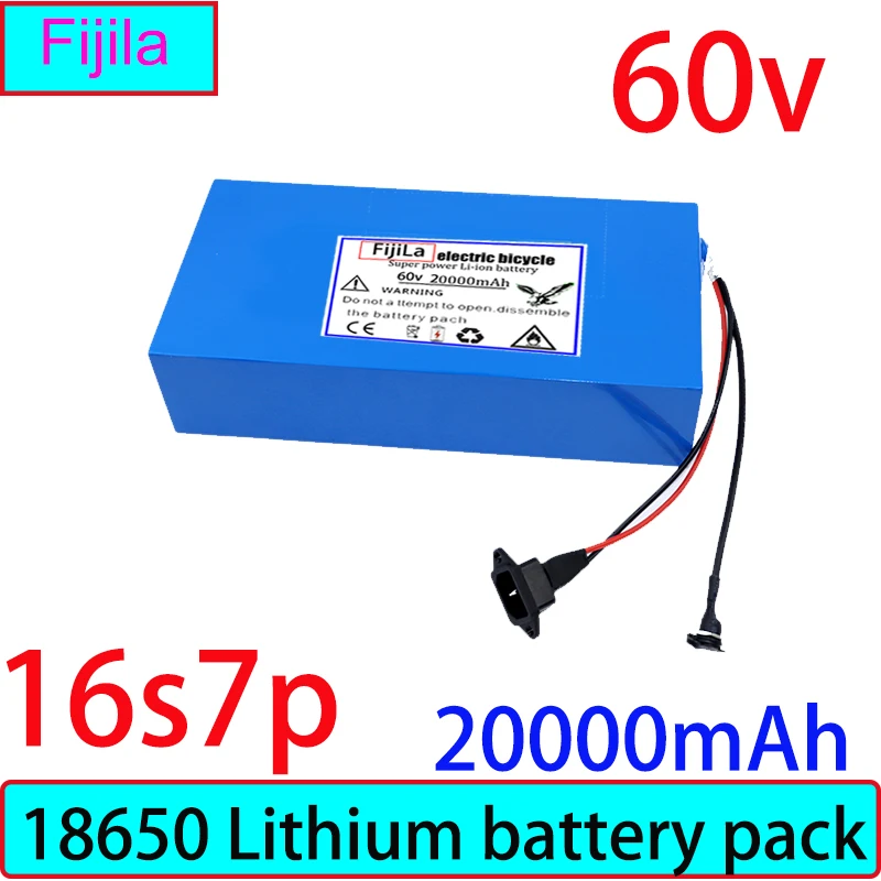 60V 21Ah 18650 Lithium Battery Pack 67.2V 16S7P 1000W-3000W Electric Bike Motorcycle Scooter Battery +67.2V 2A 3A 5A Charger