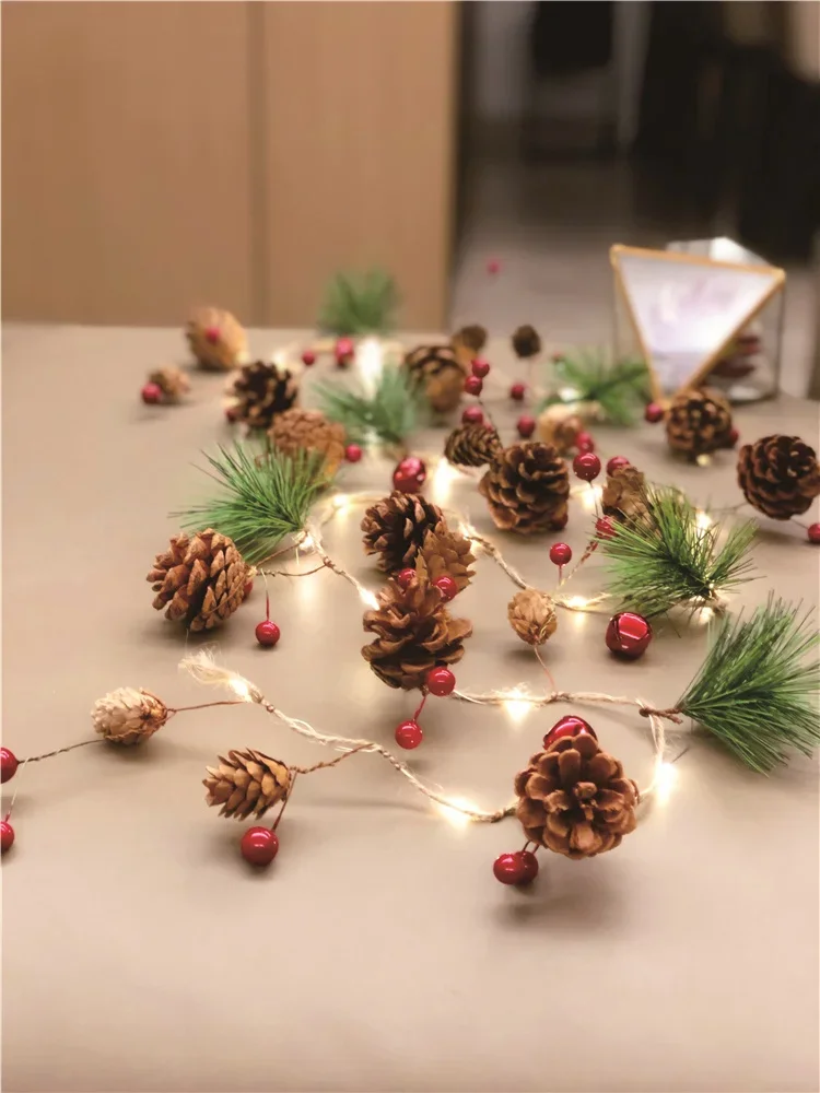 

Christmas Decoration Lights, Pine Cone Bells, Christmas Tree Decoration, Flashing Lights, Atmosphere, String Lights, LED