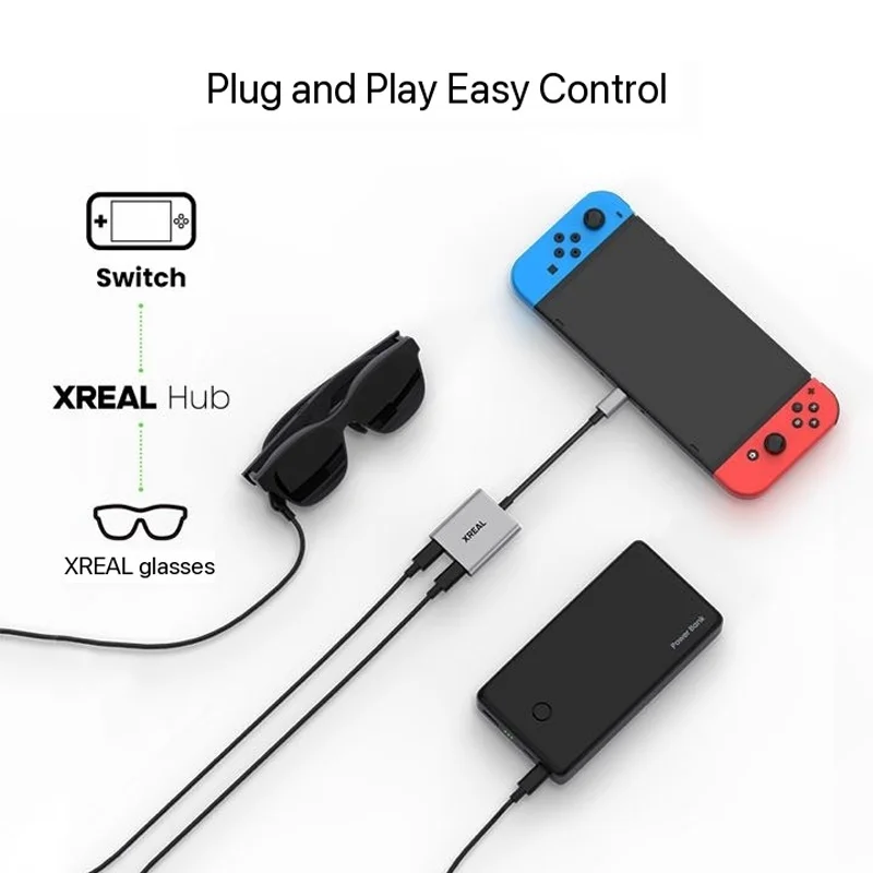 XREAL Hub 120hz USB-C PD Fast Charging Adapter Video Adapter For XREAL AIR AIR2 Air 2 pro Glasses Switch PS4 PS5 Converter