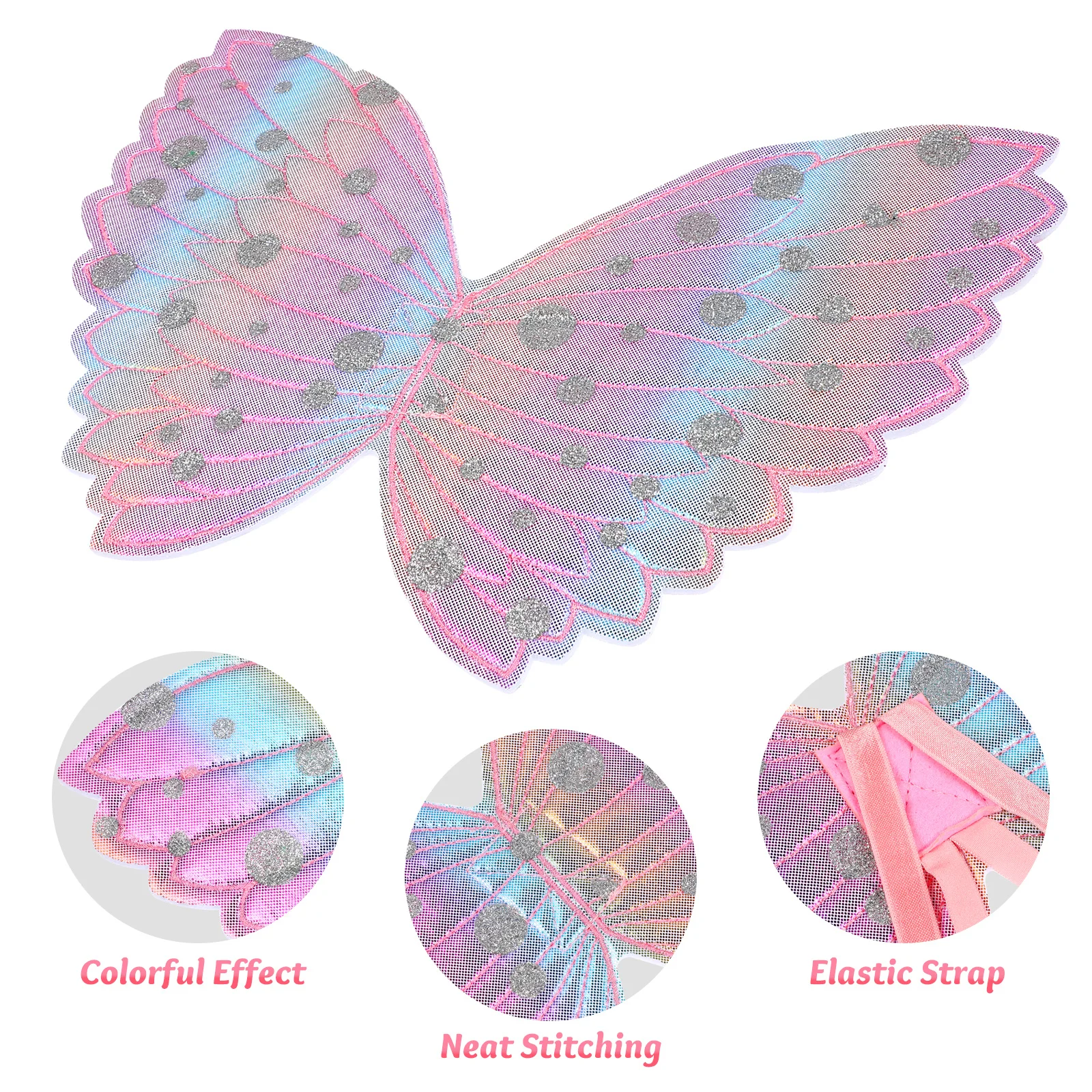 어린이용 컬러풀 천사 날개 요정 날개 코스튬 파티 공연 코스프레 어린이 의상 액세서리 천사 날개 소품