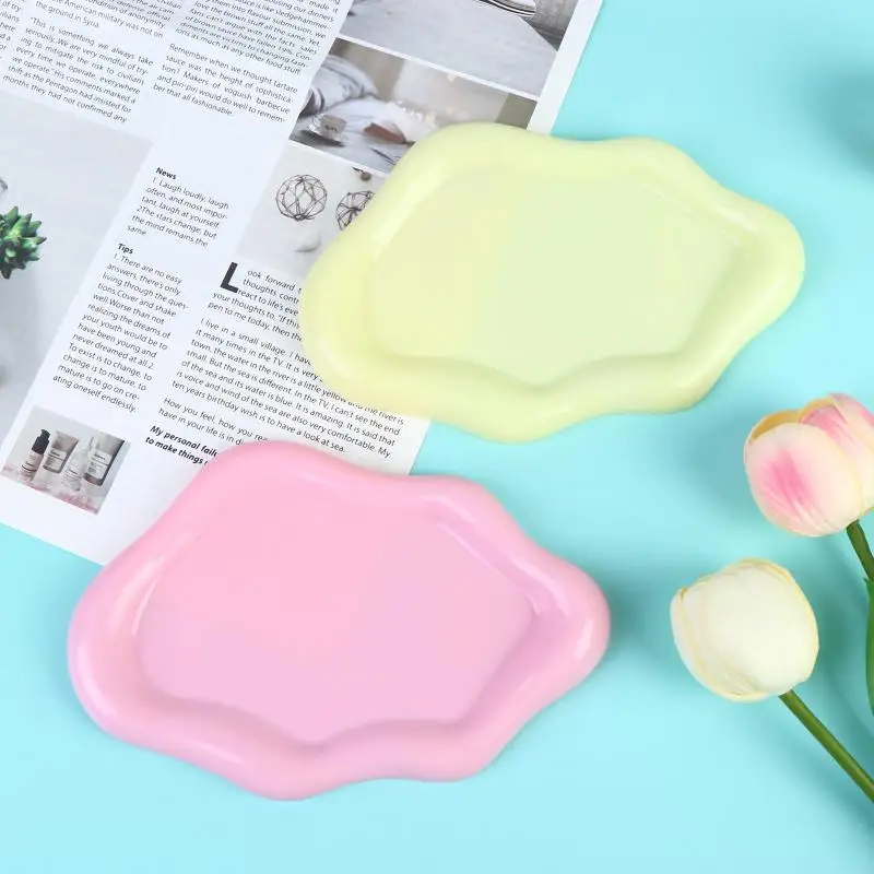 Decorative Plate Cloud-Shaped Plastic Jewelry Tray For Rings Earrings Bracelets Necklaces Tray For Women Bedroom Decor