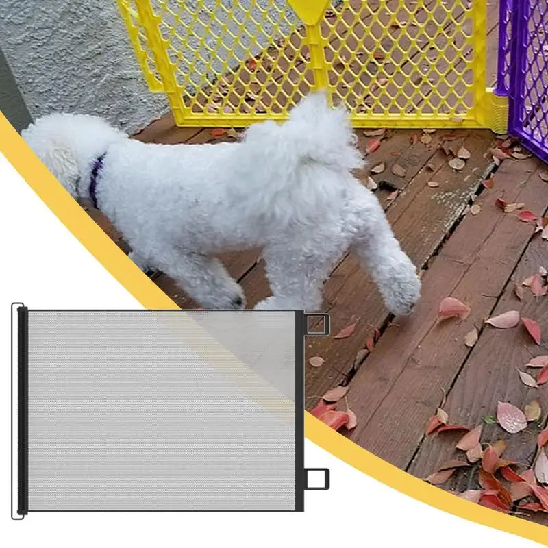 Porte rétractable pour bébé et chien, cloison de porte d'escalier, filet à l'épreuve des enfants, déflecteur pour chat, sans perceuse, pour terrasse, porche de cuisine