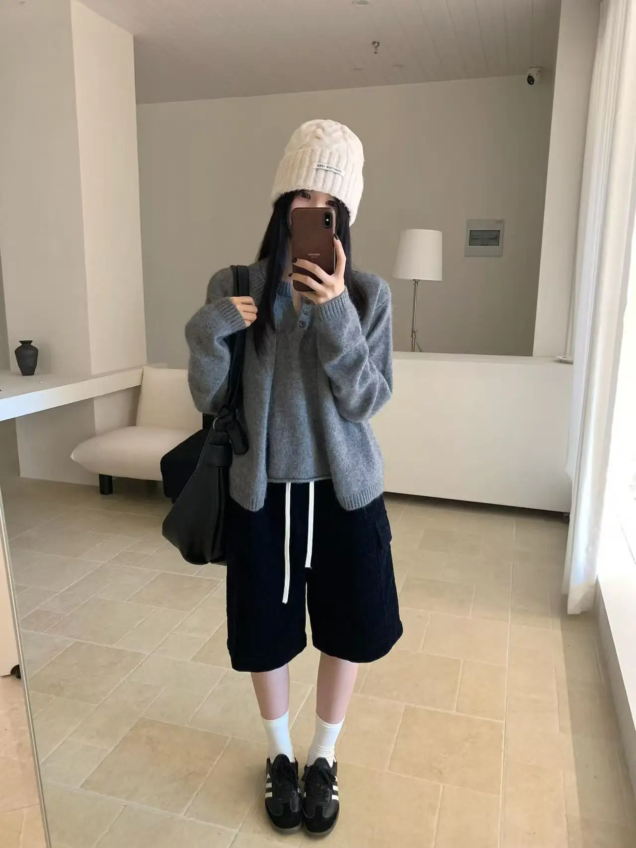 

Soft Cozy Autumn Knit Sweater Women's Loose Fit f Open Collar Fake Two-Piece Sle Daily Wear Long Sve Color