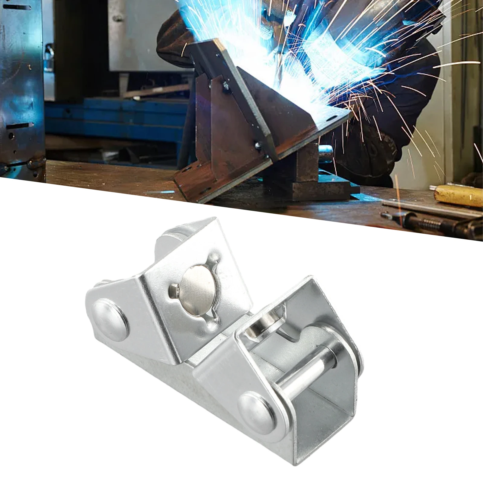 Adjustable For V Type Welding Clamp Steel Holder Fixture For V Pads Round Flat Angle Metal Surfaces Tack Welding Tool Gold