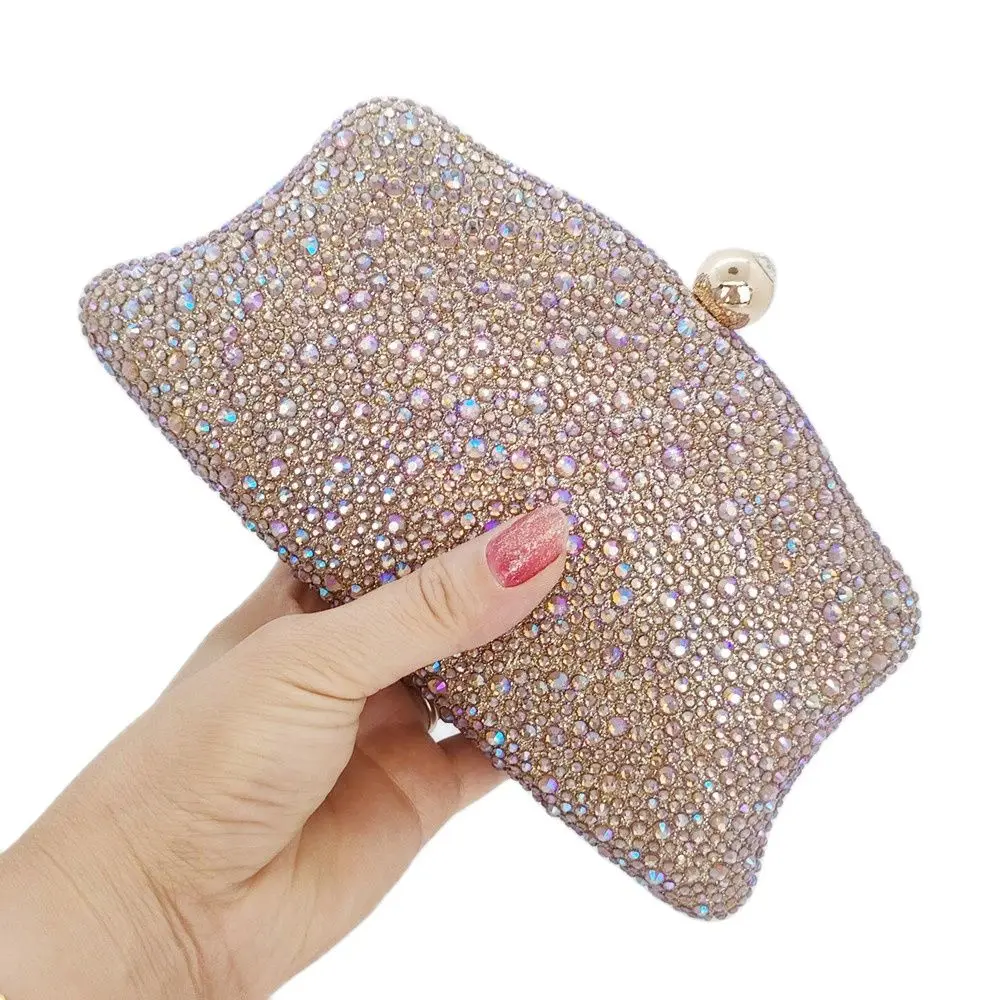 DGPEAFOWL Diamond Women Metal Evening Clutch Bag Fashion Lady Female BINGBING Diamond Super Mini Handbag For Wedding Bag