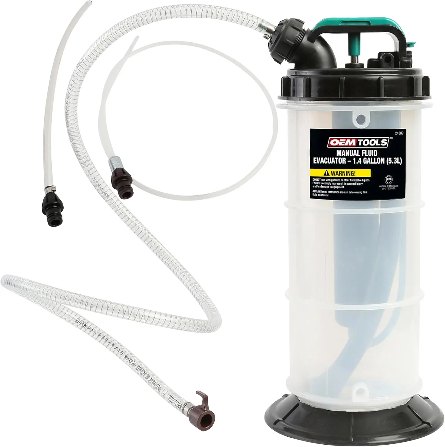 Manual Fluid Extractor Pump, 5.3L Oil Extractor, 5-Foot Hose
