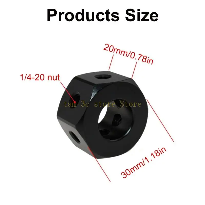 Bride à écrou hexagonal en d'aluminium 1/4 – 20, pour tige d'extension 1/4 lampe bureau, accessoire support