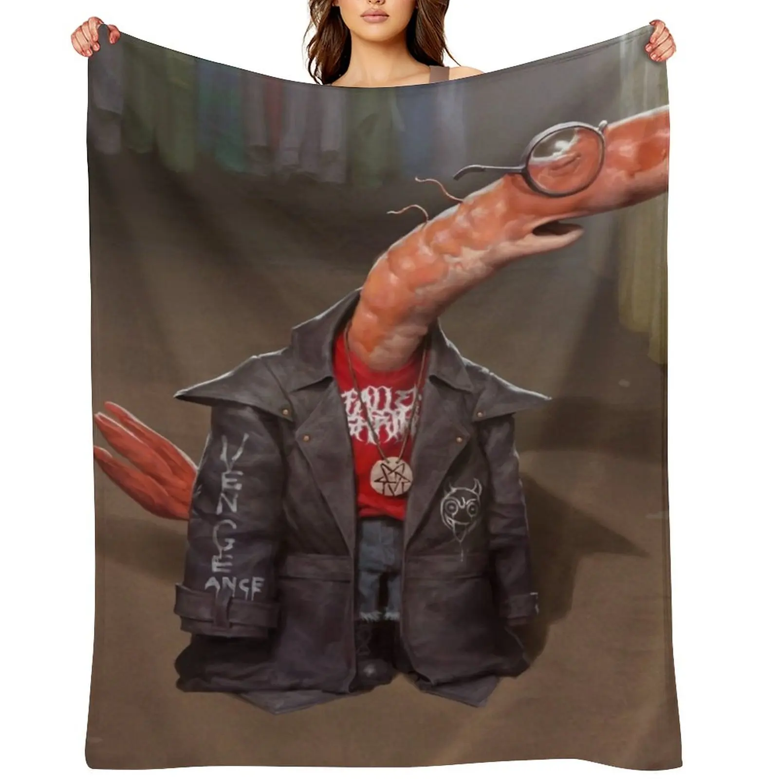 Shrimp Smiling friends Throw Blanket Blankets For Bed Heavy blankets and throws Beach Cute Luxury Thicken Blankets