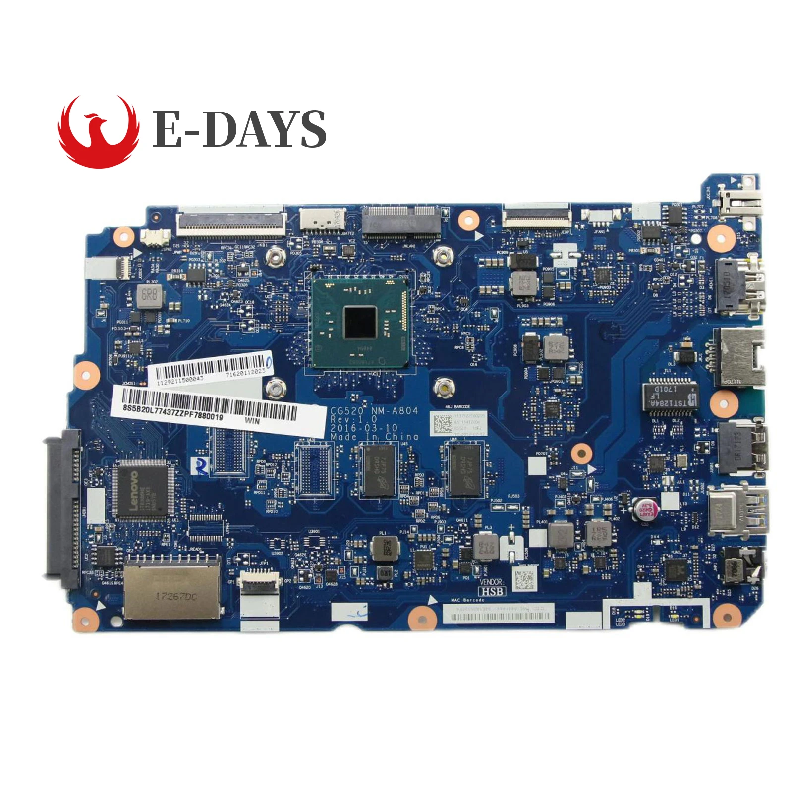 

Laptop Motherboard for LENOVO Ideapad 100-15IBR N3060 Mainboard NM-A804 UMA 2G 100% Fully Tested