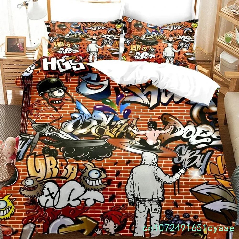 3D Printed Hip-hop Style Bedding Set Duvet Cover Bedroom Comforter Covers Single Twin King ​Size Quilt Cover Home Textile