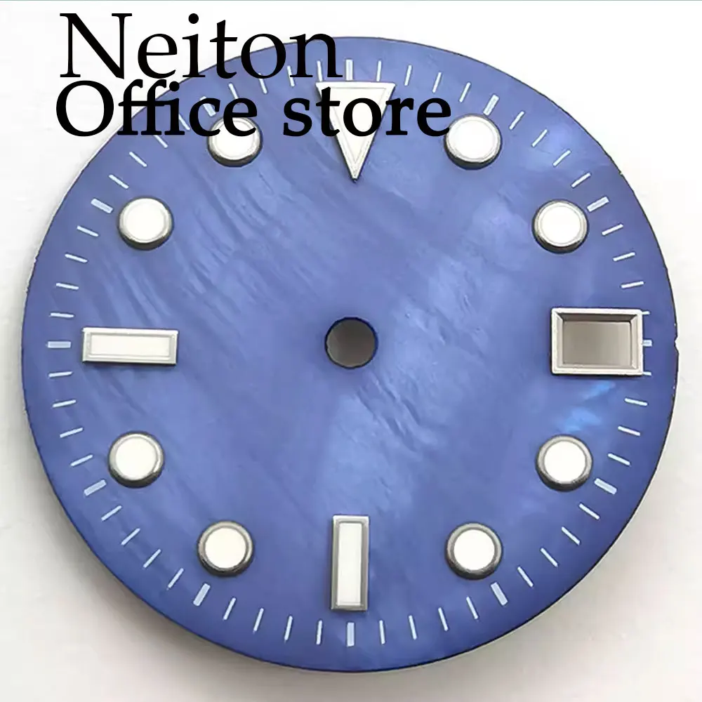 NEITON28.5mm shell dial black blue green white yellow watch dial luminous dial fit NH35 movement