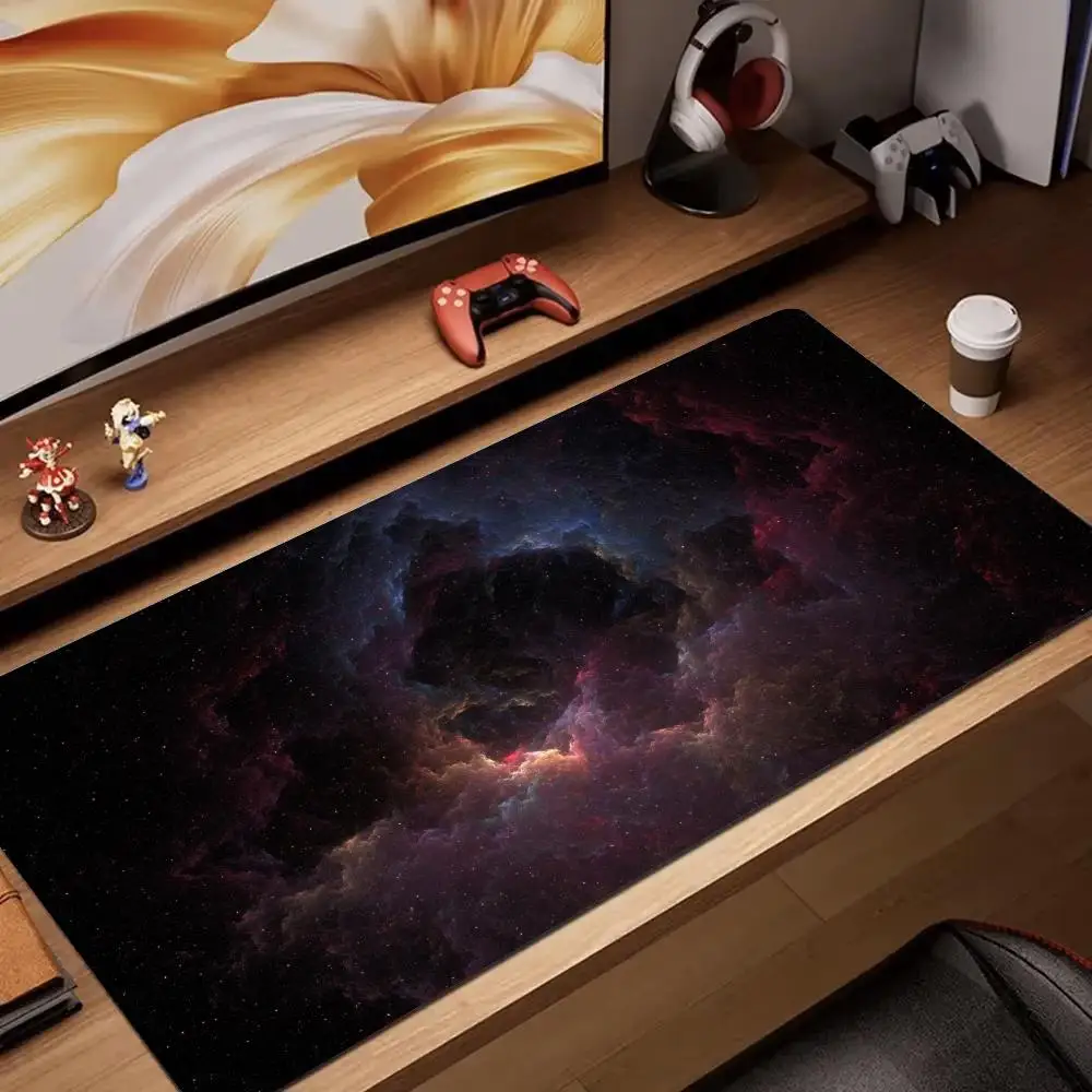 

Большой офисный коврик для мыши Nebula Art Design, резиновый противоскользящий настольный коврик, аксессуары для геймера, игровой коврик, клавиатура, расширяющийся коврик для мыши