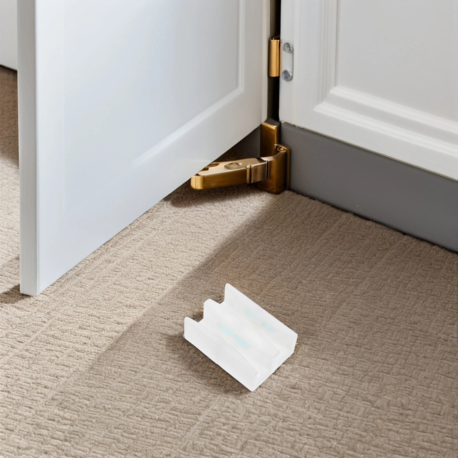 

4 set 4 Sets White Shower Door Guides for Sliding Doors Bottom Mount Glass Track Replacement PartsDoor Bumpers Hardware