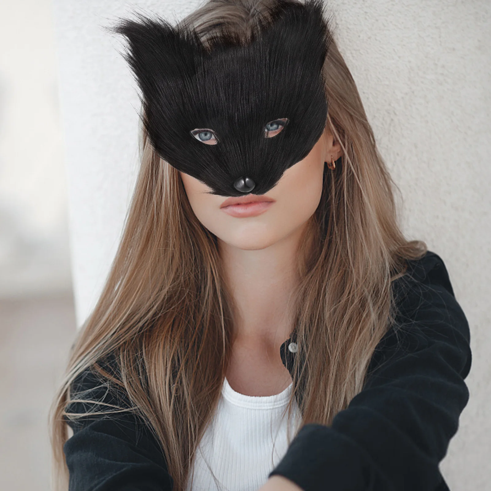 

Half-faced Animal Mask Masquerade Furry Fox Cosplay Performance Costumes Carnival Accessories Men and Women