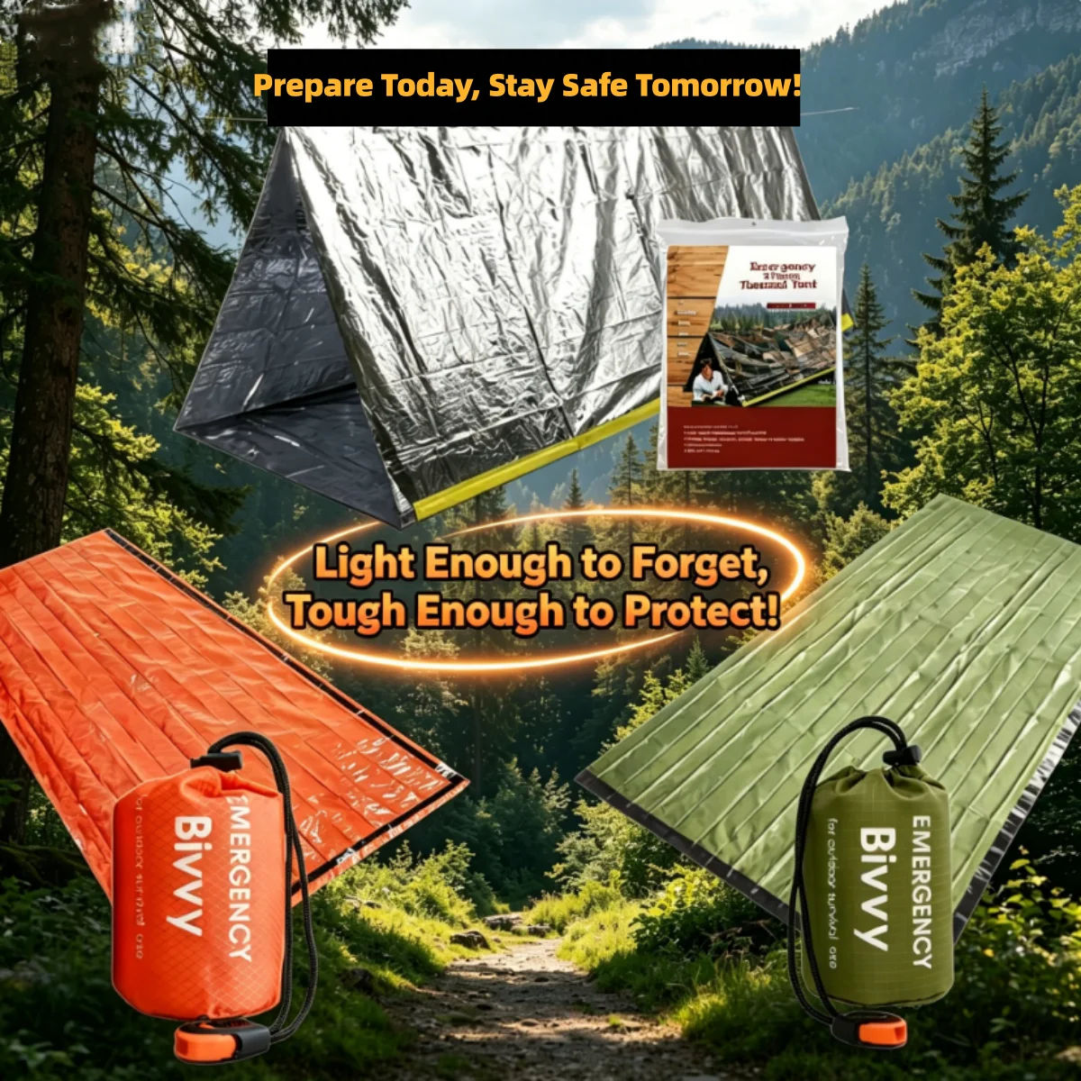 

Компактная аварийная термопалатка и спальная мешок-бивуак – быстроразвертываемое снаряжение для выживания в пустыне и однодневных походов