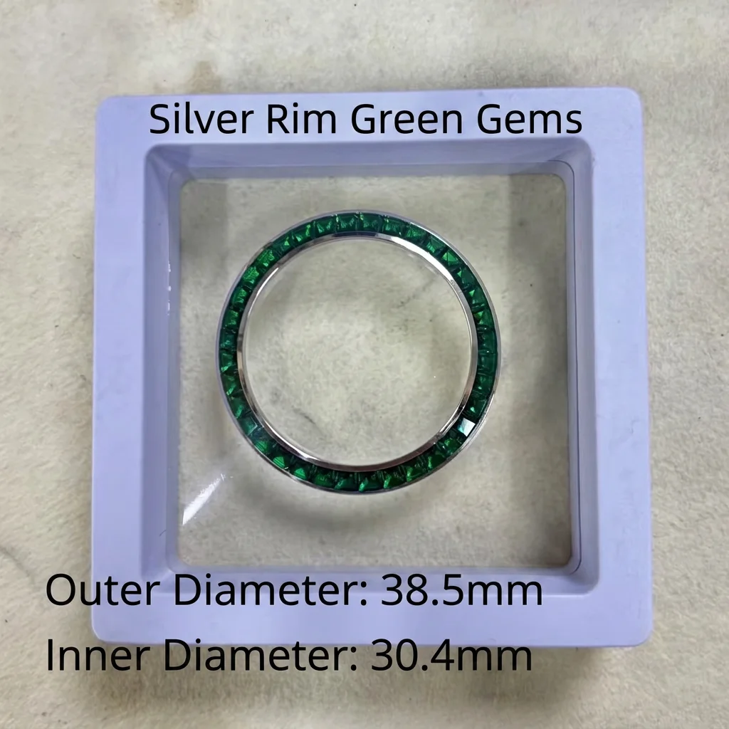Rainbow Sapphire Bezel 38.5mm Outer 30.4mm Inner Diameter Custom Fit for Rolex Daytona Diamond Replacement Part