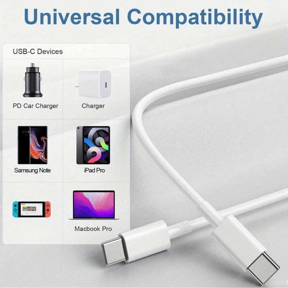 10er-Pack geflochtenes 60W USB-C-auf-USB-C-Schnellladekabel, PD-Datenübertragungs- und Ladekabel, kompatibel mit iPhone 17/16/15 Pro Max – Detail 5