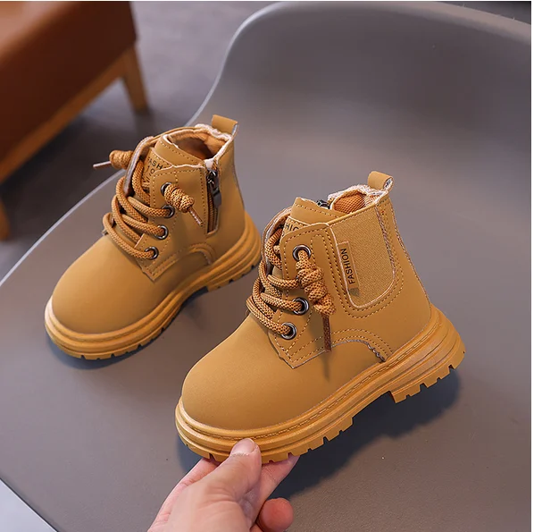 New Kids Shoes Boots for Girl Spring Autumn Solid Color Boys Causal School Boots Fashion Versatile Children Platform Ankle Boots