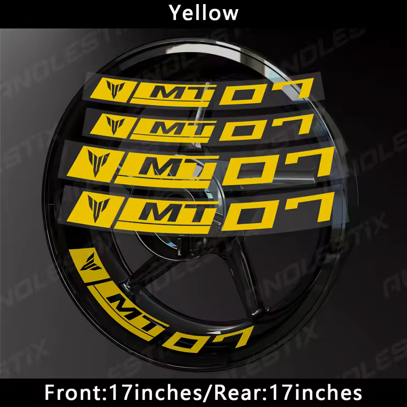 AnoleStix Reflective Motorcycle Wheel Sticker Hub Decal Rim Stripe Tape For YAMAHA MT-07 MT07 - Image 13