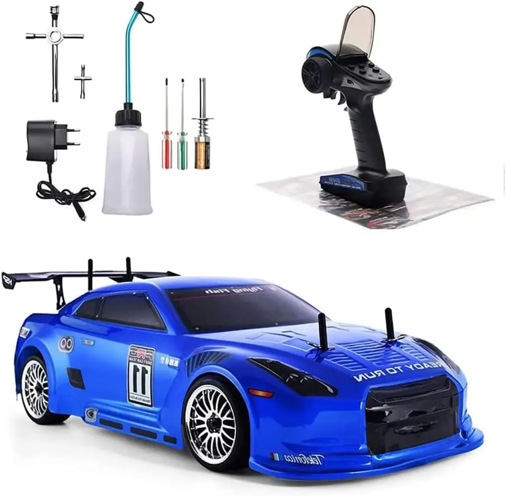 Adult Professional 1/10 Scale RC Car Truck Nitro Gas Powered Fast Drift 2-Speed 4WD Remote Control Nitrogen Drive Toy