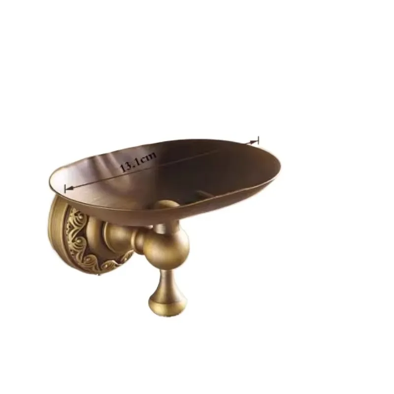 Diamond-free retro soap rack tray Brass bathroom storage box Anti-rust wall-mounted soap basket European-style home spa