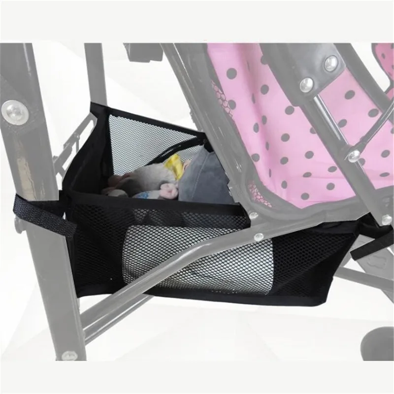 Portable Baby Stroller Basket Newborn Stroller Hanging Basket Infant Stroller Accessories Pram Bottom Basket Organizer Bag 2024