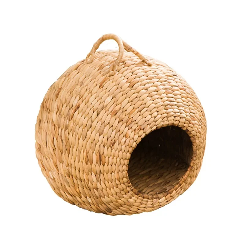 Hand-woven dog litter, water hyacinth straw pet litter, indoor four-season universal cat litter, pet toy storage basket