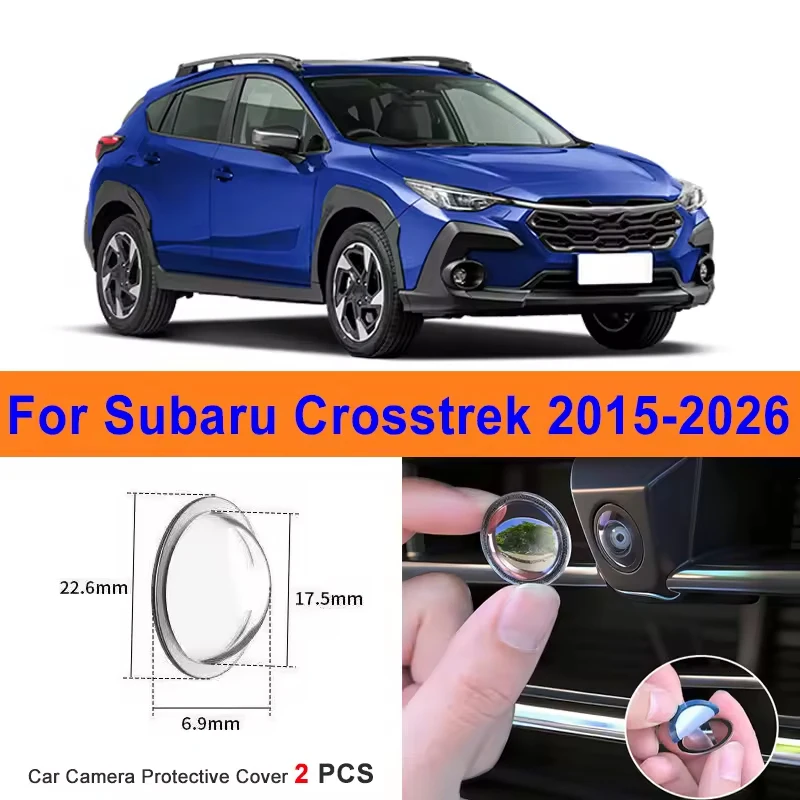 2Pcs 360 Reverse Image Car Camera Cover Anti-Scratch PC Lens Protector Stickers For Subaru Crosstrek 2015-2026