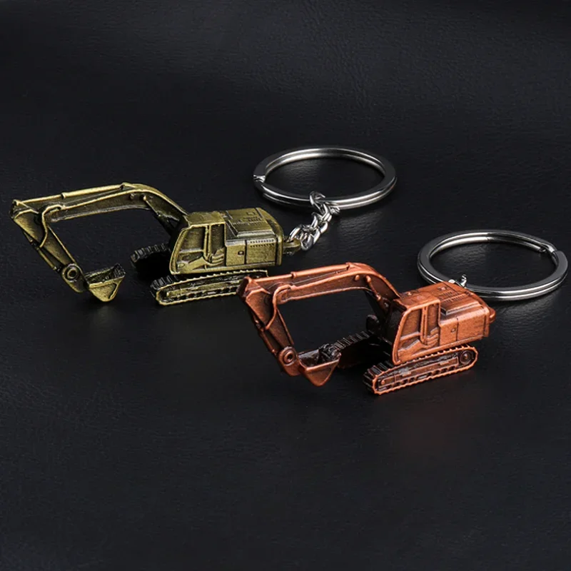 Creative Alloy 3D Three-dimensional Excavator Keychain Pendant Accessory