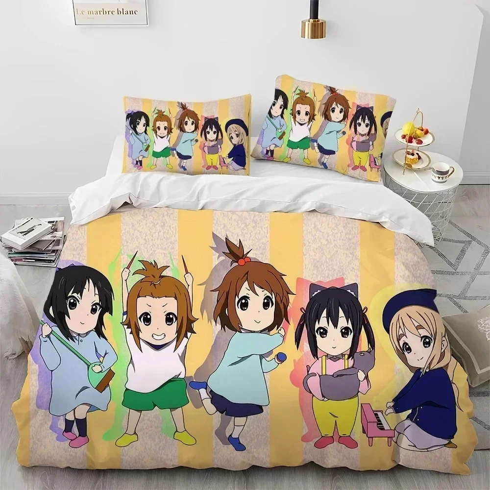 3D K-ON Cartoon Cute Lolita Kawaii Girls Bedding Set Duvet Cover Sheet Printed Pillowcase Full Queen King Size Comforter Bedroom