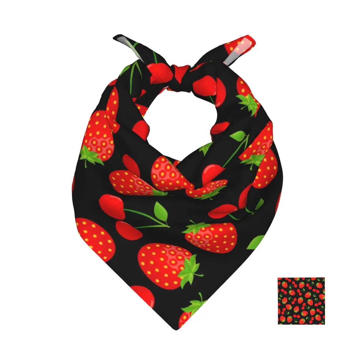 

50cm*50cm Strawberry With Cherry Scarf Head Hair Shawl Women Designer Scarfs Square Headband