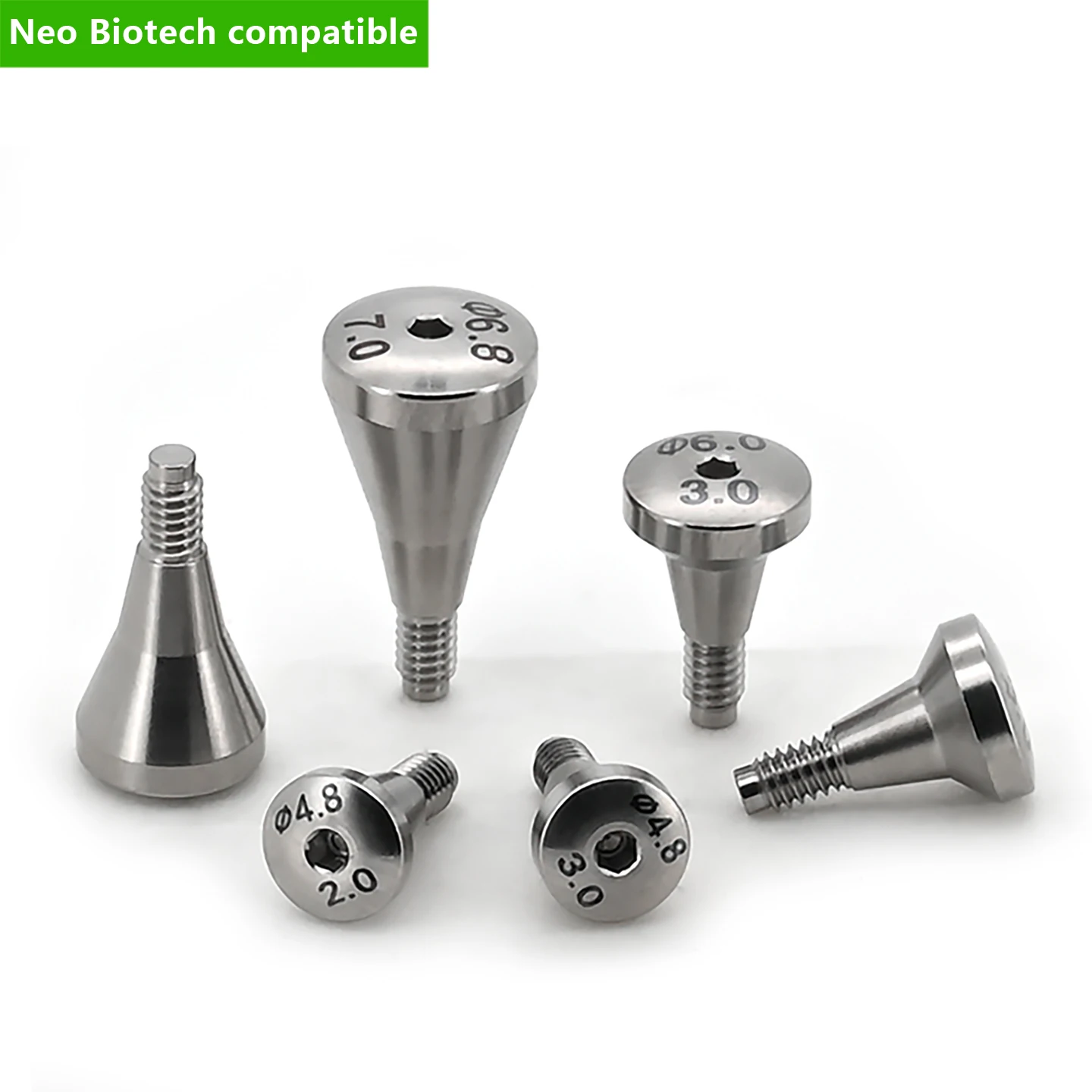 For Neo Biotech Healing Abutment Grade 5 Titanium Alloy Healing Cap Screw Retained OEM ODM for Clinic Lab Supply Factory Direct