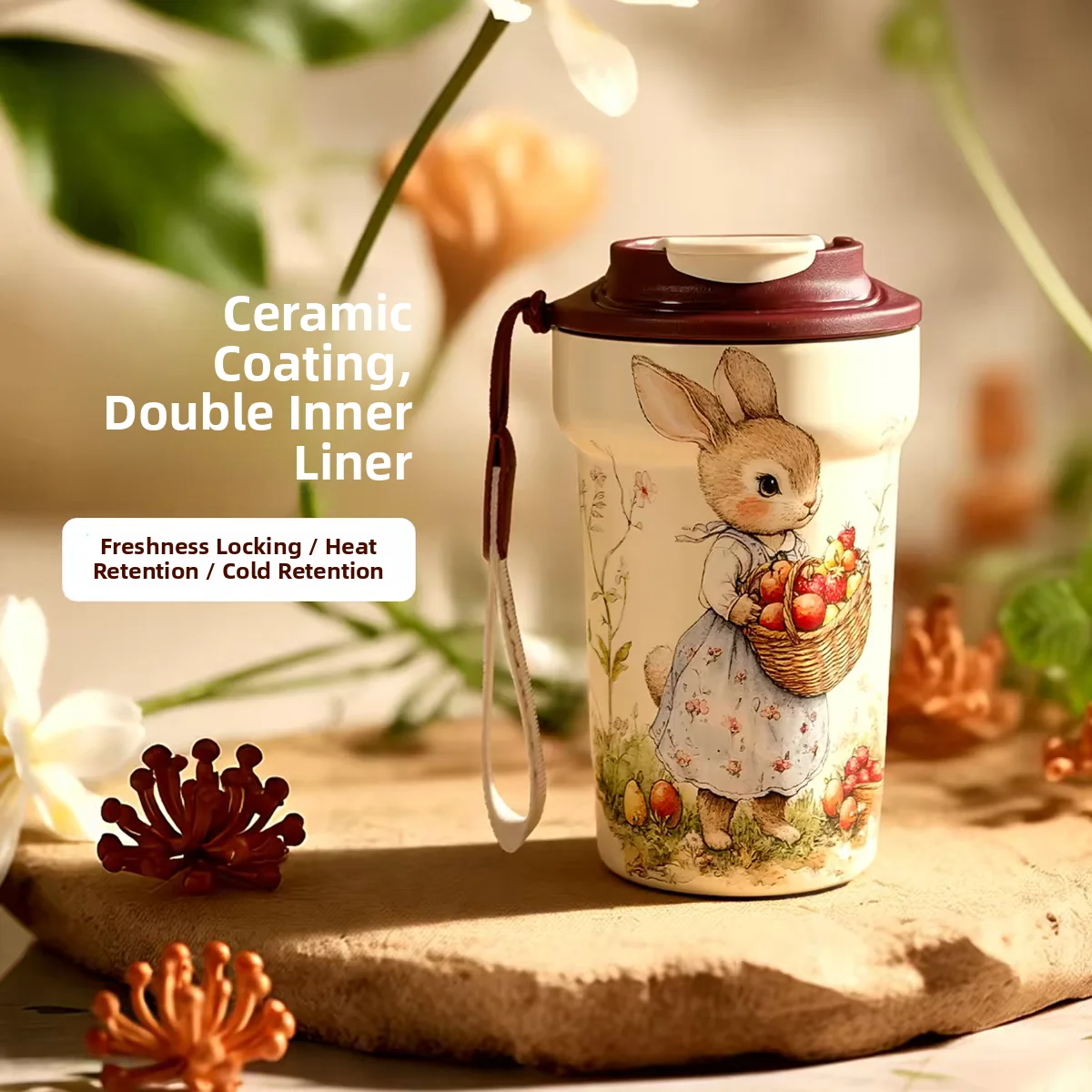 

Portable Cerc Inner Barrel Insulated Coffee Cup High Aesthetic Value Gift for Women New 2025 Model Thermal Water Cup