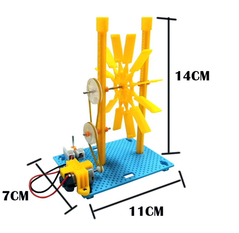 전기 물레방아 모델 어린이 과학 장난감 기술 물리학 키트 학습 플라스틱 퍼즐 교육용 장난감