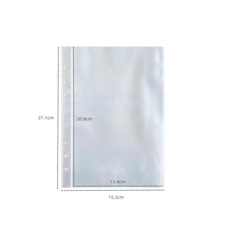 Imagem -03 - Suporte de Arquivo Transparente para Faça Você Mesmo Folhas Soltas Document Binder Foto Storage Refill Pouch Office Supply Buraco Buraco Notebook a5 a6 a7 10 Pcs