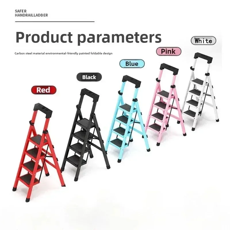 Minimalist Home Ladder Stool Folding Zigzag Ladder Anti Slip Pedal Ladder Indoor And Outdoor Multifunctional Portable Ladder image 2