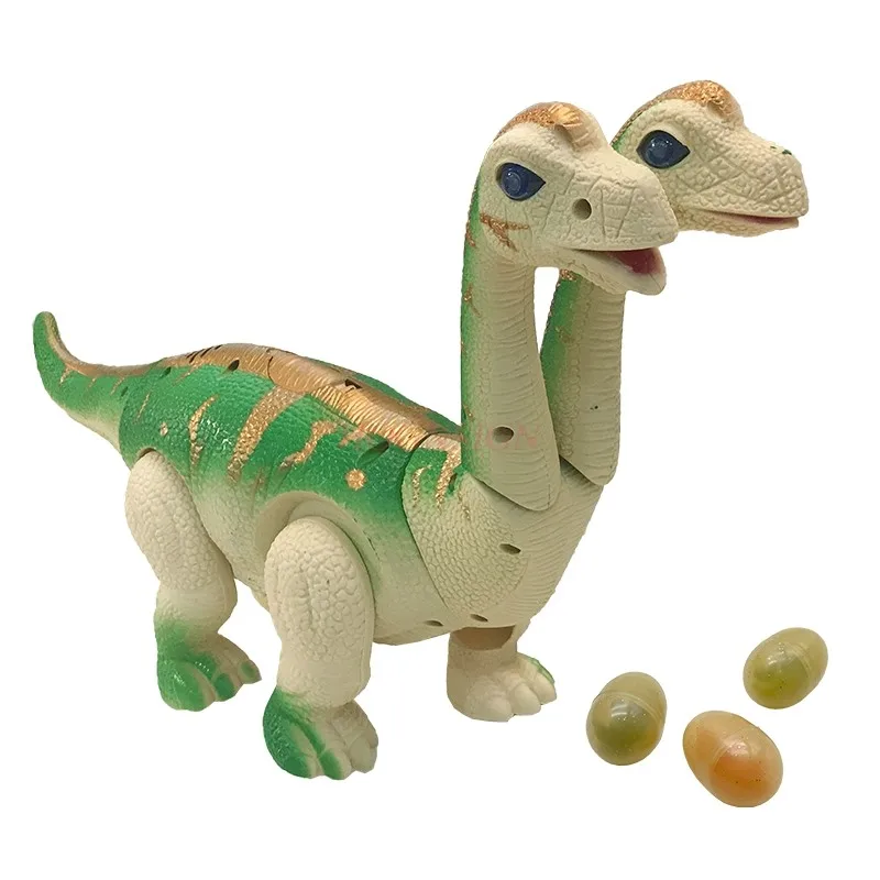 Egg laying dinosaur toy, double headed dragon boy simulation animal model, electric walkable, able to lay eggs