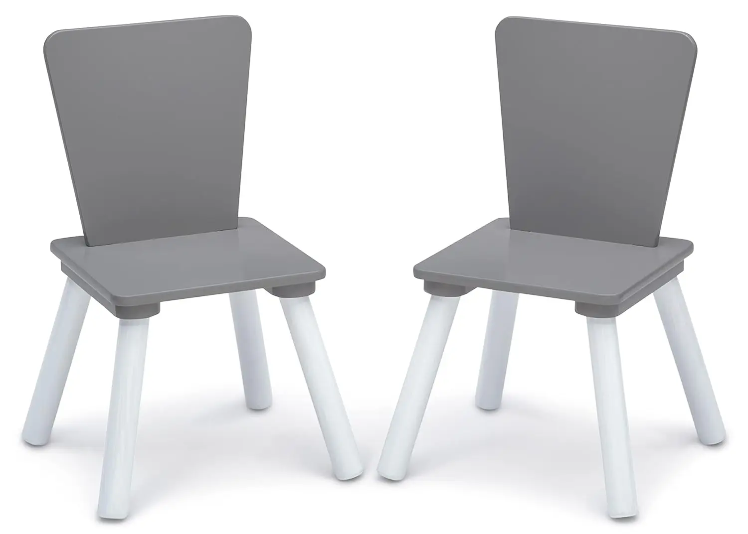 4-Piece Toddler Playroom Set with Table, 2 Chairs & Toy Organizer - Grey/White